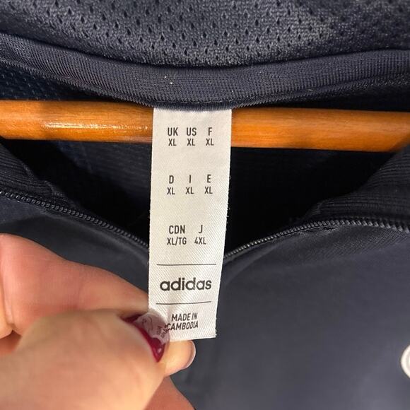 Adidas Real Madrid Authentic Soccer 1/4 Zip Hoodie Jacket Navy Blue Size XL - Picture 8 of 10